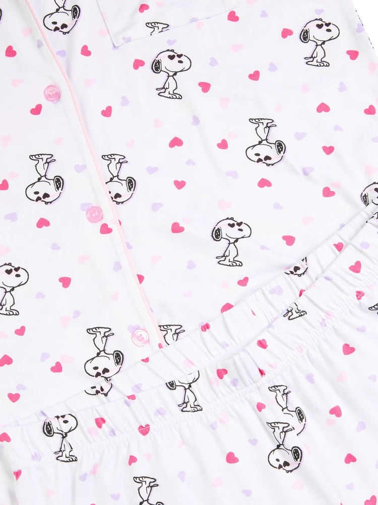 Peanuts Ladies Notch Collar & Short Pajama Set - Online Exclusive