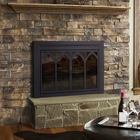 Pleasant Hearth CI-3501BL Collin Collection Fireplace Glass Door - Medium