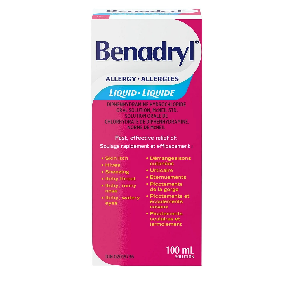 Benadryl Allergy Medicine Liquid, 100 mL