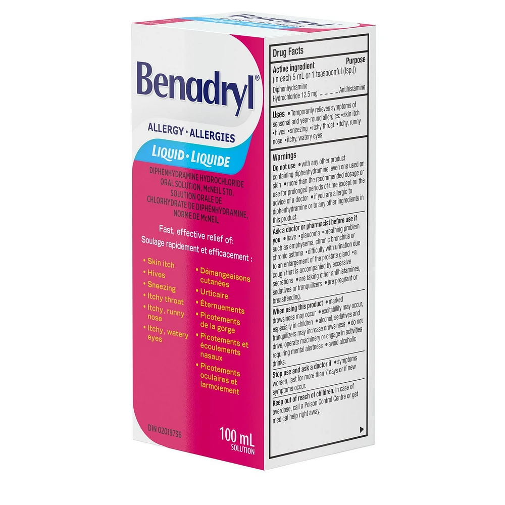 Benadryl Allergy Medicine Liquid, 100 mL