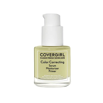 COVERGIRL Clean Fresh Skincare Color Correcting Serum Moisturizer Primer with Niacinamide, Ceramide Complex and TRUCLEAN™ Avocado, 100% Cruelty-Free, 3 in 1 Serum, Moisturizer, Primer