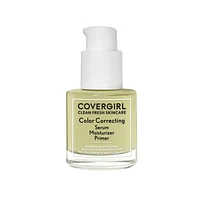 COVERGIRL Clean Fresh Sérum hydratant correcteur de couleur et apprêt riche en niacinamide, complexe d'avocat et de céramides TRUCLEAN™, 100% Sans Cruauté Sérum, crème hydratante et apprêt 3 en 1
