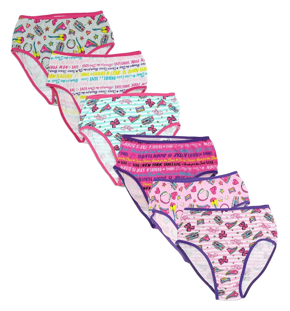 Jojo Siwa Girl`s 6 pack of hipser style underwear.