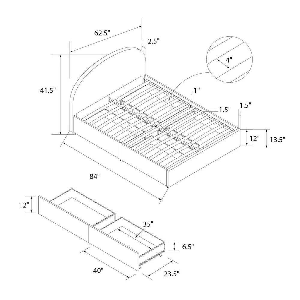 Mr. Kate Moon Upholstered Bed with Storage