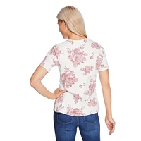 T-shirt en tricot interlock avec encolure ras du cou Penmans pour femmes