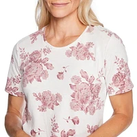T-shirt en tricot interlock avec encolure ras du cou Penmans pour femmes