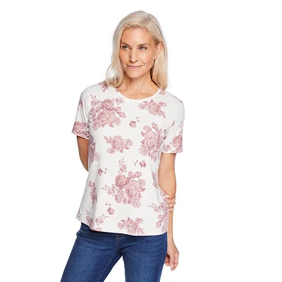 T-shirt en tricot interlock avec encolure ras du cou Penmans pour femmes