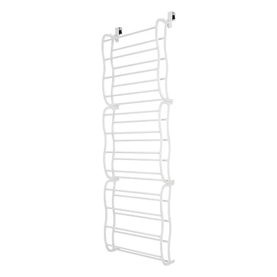 MAINSTAYS Over-the-Door Shoe Rack - Storage Organizer - 36 Pair - White, Stores and organizes 36 pairs of shoes without taking up additional floor space. <br>Number of Compartments: 12