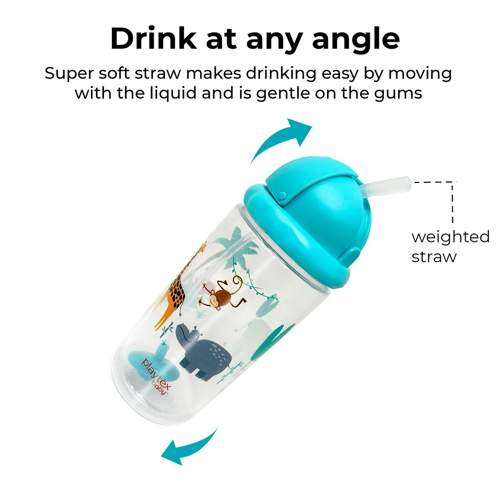 Playtex Baby® Weighted Flip Top Straw Cup - 2pk, Easy Drink From!