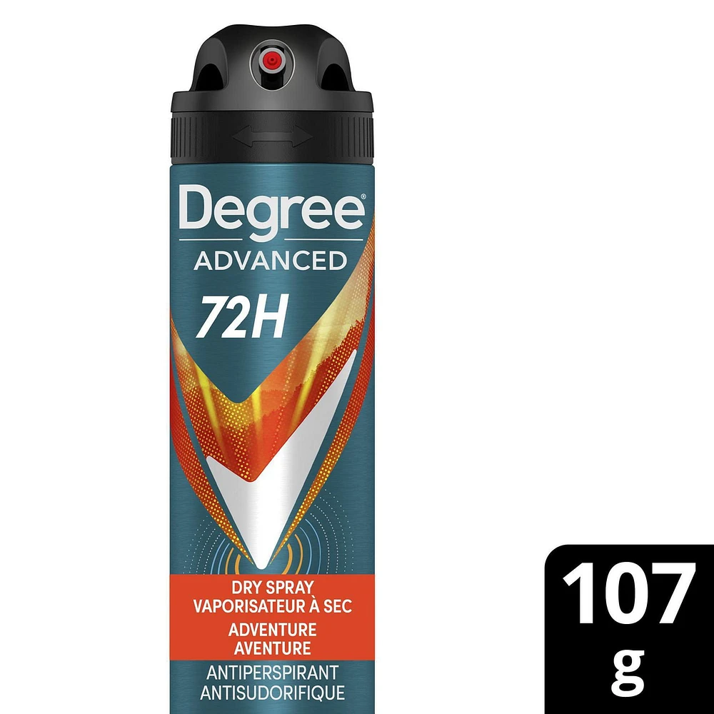 Degree Men Advanced Adventure Dry Spray Antiperspirant, 107 g