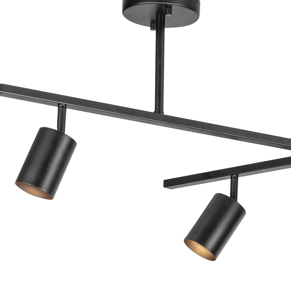 Globe Electric West 64" 6-Light Metal Track Lighting, Matte Black, Center Swivel Bars, 59829