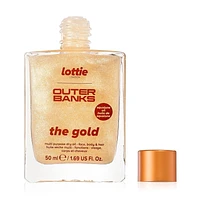 Lottie London - Outer Banks - The Gold - Multi Purpose Dry Oil - Squalane Oil - Face, Body & Hair - 1.69 OZ, Lottie The Gold