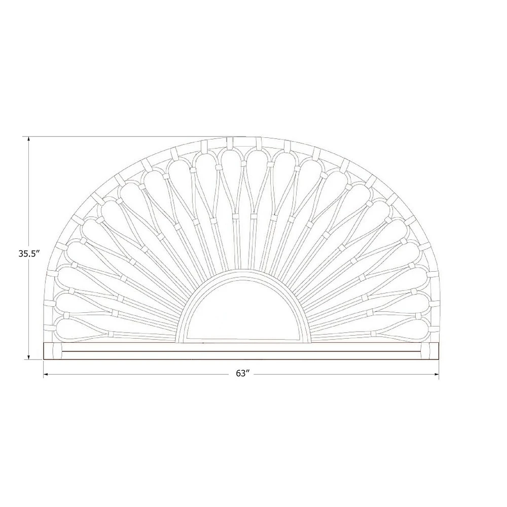 Rattan Wall-Mounted Headboard Delicate Flower from the collection Balka South Shore