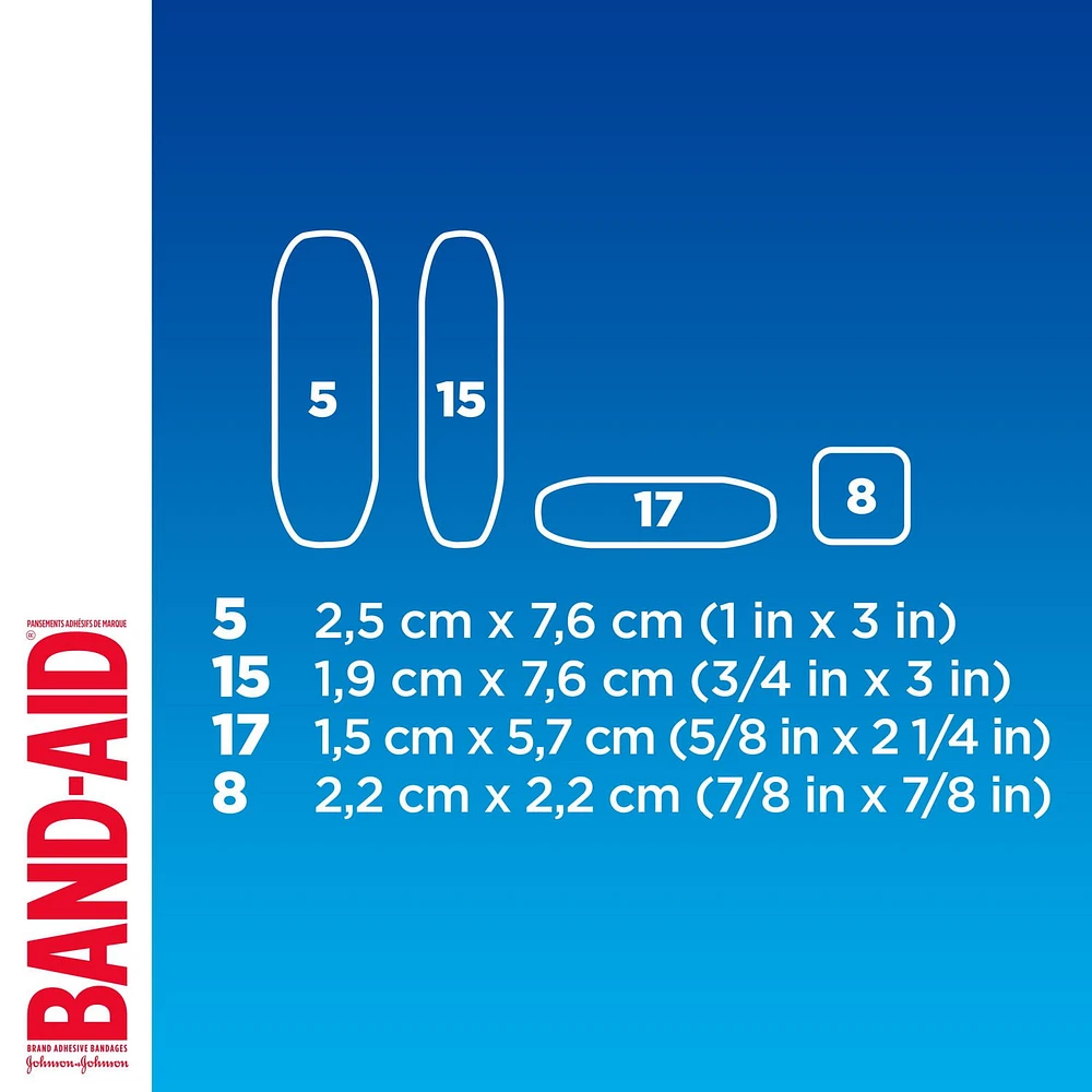 Pansements translucides TRU-STAYMC COMFORT FLEX® de marque BAND-AID®, pour le soins des plaies et des égratignures mineures 45 pansements transparents