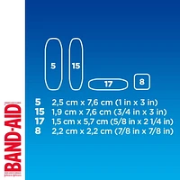 Pansements translucides TRU-STAYMC COMFORT FLEX® de marque BAND-AID®, pour le soins des plaies et des égratignures mineures 45 pansements transparents