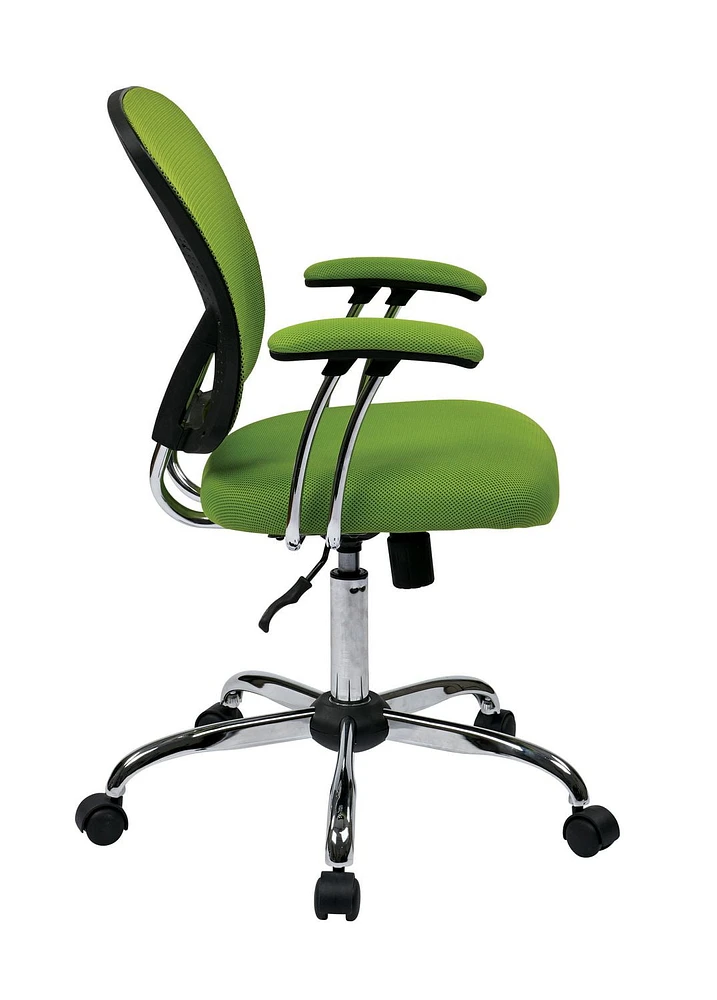 Juliana Task Chair with Green Mesh Fabric Seat