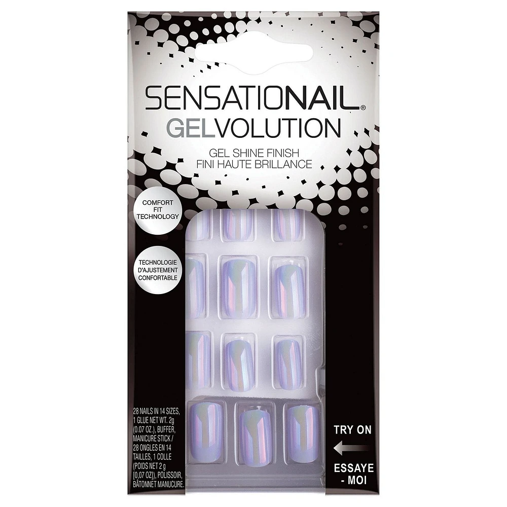 SensatioNail Gelvolution Gel Shine Finish Glue-On Nails