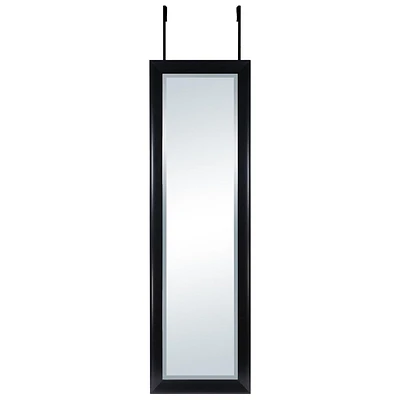 hometrends Over the Door Mirror Black 15.5” x 51.3” x 0.7”