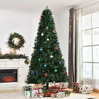 HOMCOM 8FT Artificial Christmas Tree Holiday Indoor Home Xmas Decoration for Party, with Foldable Base, Green