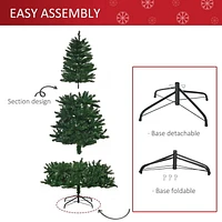 HOMCOM 8FT Artificial Christmas Tree Holiday Indoor Home Xmas Decoration for Party, with Foldable Base, Green