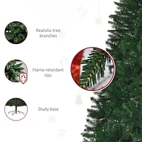 HOMCOM 8FT Artificial Christmas Tree Holiday Indoor Home Xmas Decoration for Party, with Foldable Base, Green