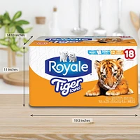 Essuie-tout Tiger Towel de Royale, 12 grands roul.=18 roul. ordinaires