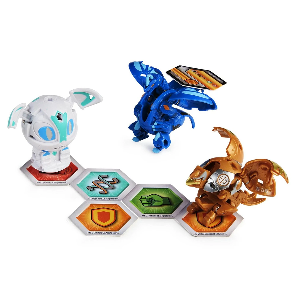 Bakugan Starter Pack 3-Pack, Dragonoid Ultra, Geogan Rising Collectible Action Figures