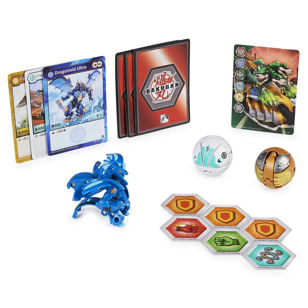 Bakugan Starter Pack 3-Pack, Dragonoid Ultra, Geogan Rising Collectible Action Figures