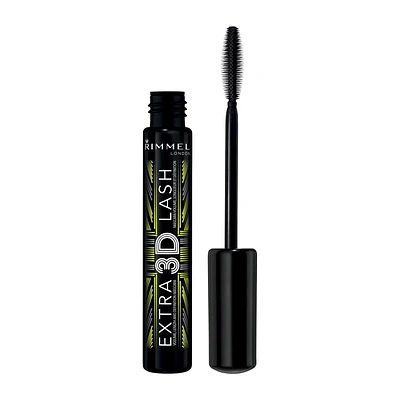 Rimmel Mascara Extra 3D Super Lash, formule enrichie en vitamine E, définit, allonge et recourbe vos cils, sans paquets, 100% Sans Cruauté Étire les cils