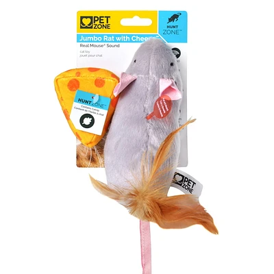 Pet Zone Play N Squeak <br>Grand Jouet pour Chat Souris et Fromage 2pk Jouet de Chat Play N Squeak