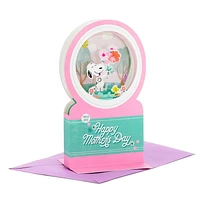 Hallmark Paper Wonder Peanuts Musical Pop Up Mothers Day Card (Snoopy Snow Globe, Plays Instrumental Music)