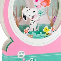 Hallmark Paper Wonder Peanuts Musical Pop Up Mothers Day Card (Snoopy Snow Globe, Plays Instrumental Music)