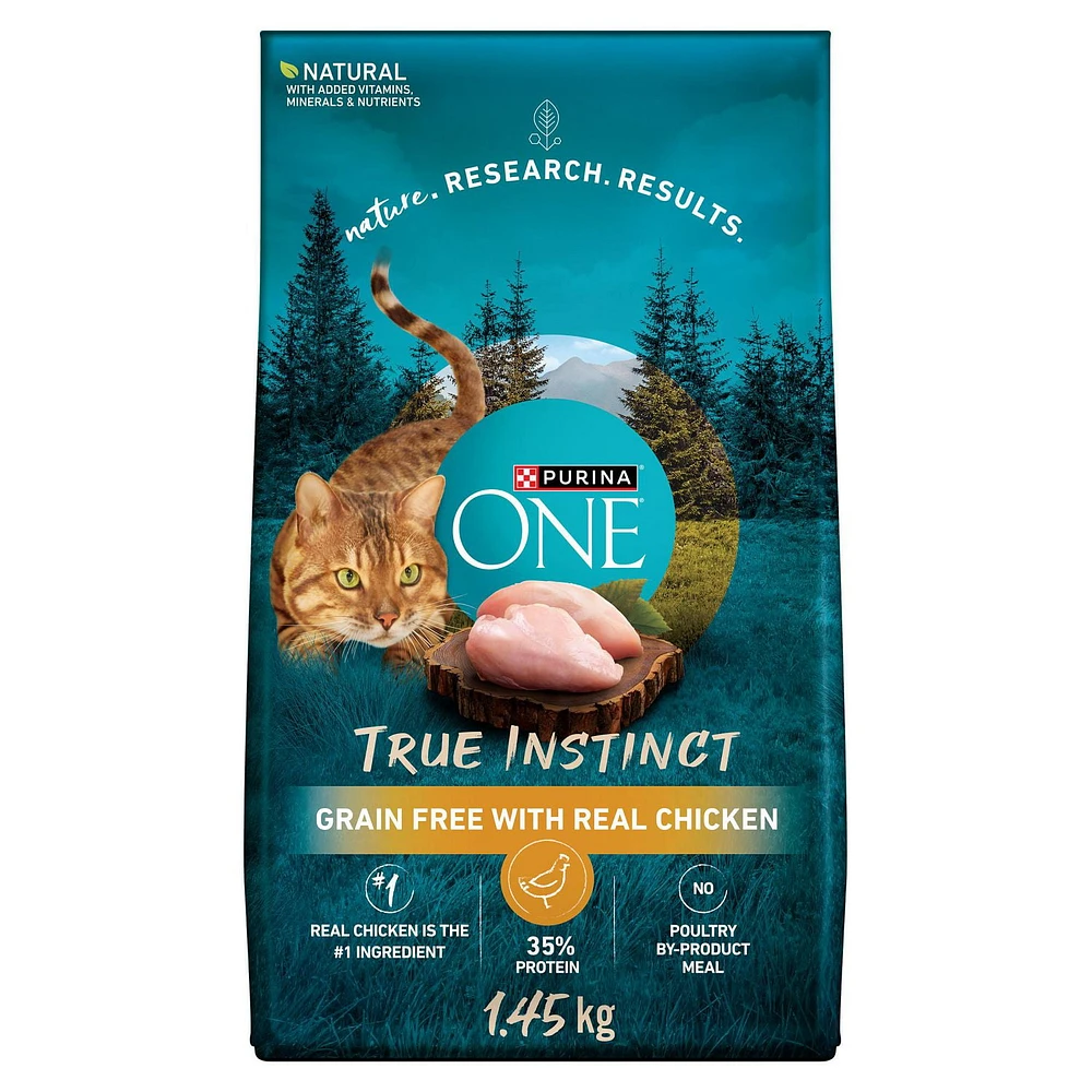 Purina ONE True Instinct Grain Free Chicken, Dry Cat Food, 1.45-6.53 kg