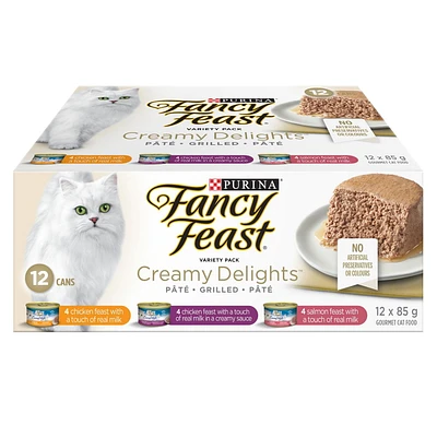 Fancy Feast Creamy Delights Variety Pack, Wet Cat Food 12 X 85g