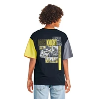 T-shirt avec épaules en maille Batman pour garçons Tailles TP–TG