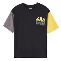 T-shirt avec épaules en maille Batman pour garçons Tailles TP–TG