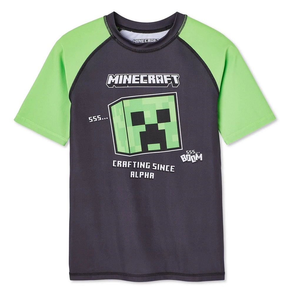 Haut de bain anti-UV Minecraft pour garçons