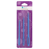 LOVE KNITTING Yarn Needles - Plastic - 3 pcs, 3 Plastic Yarn Needles.