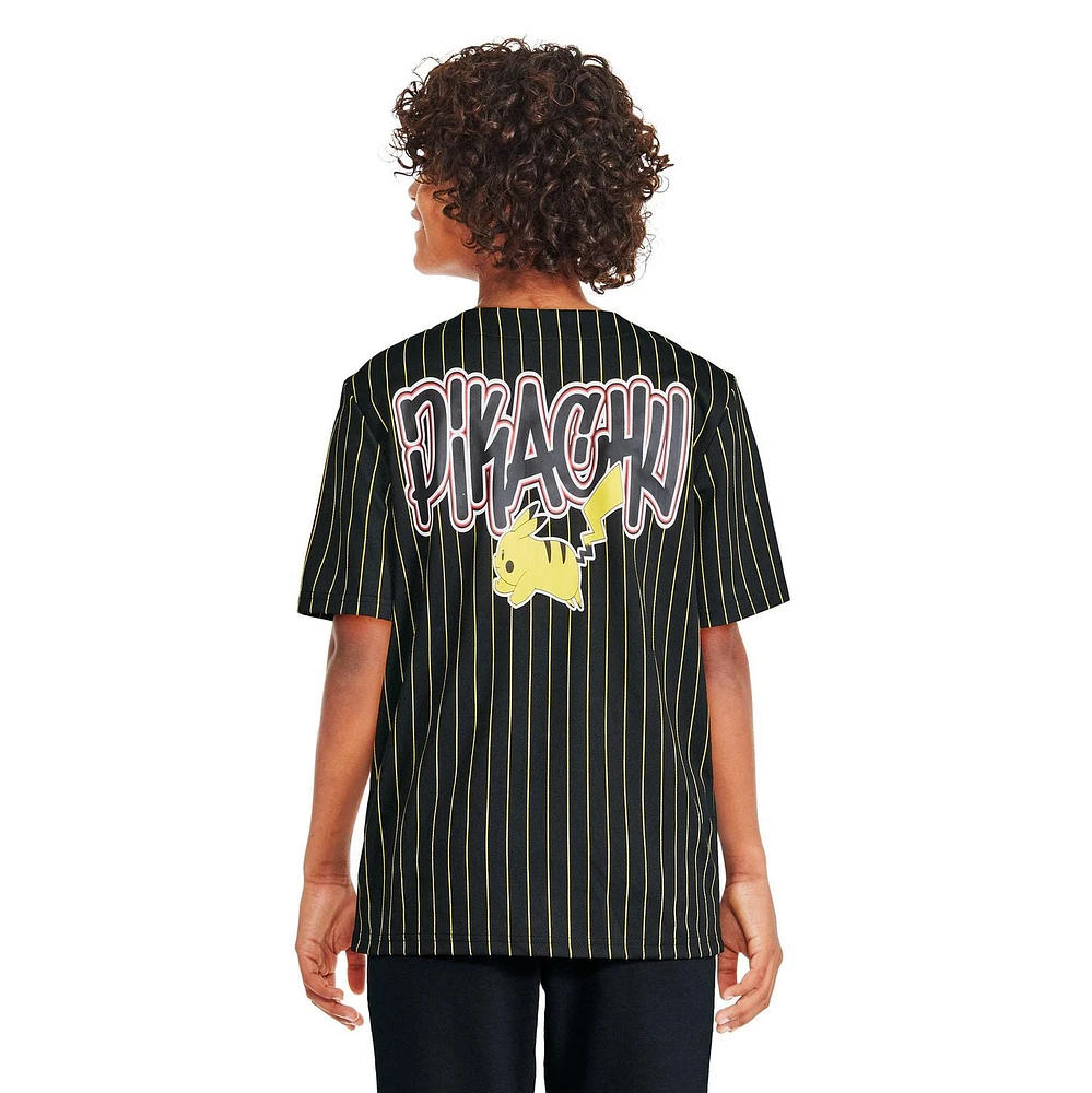 Pokemon Boys' Pikachu Baseball Shirt, Sizes XS-XL