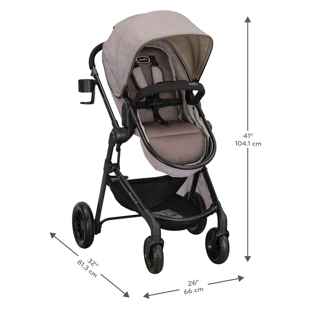 Pivot Modular Travel System with LiteMax Infant Car Seat with Anti-Rebound Bar