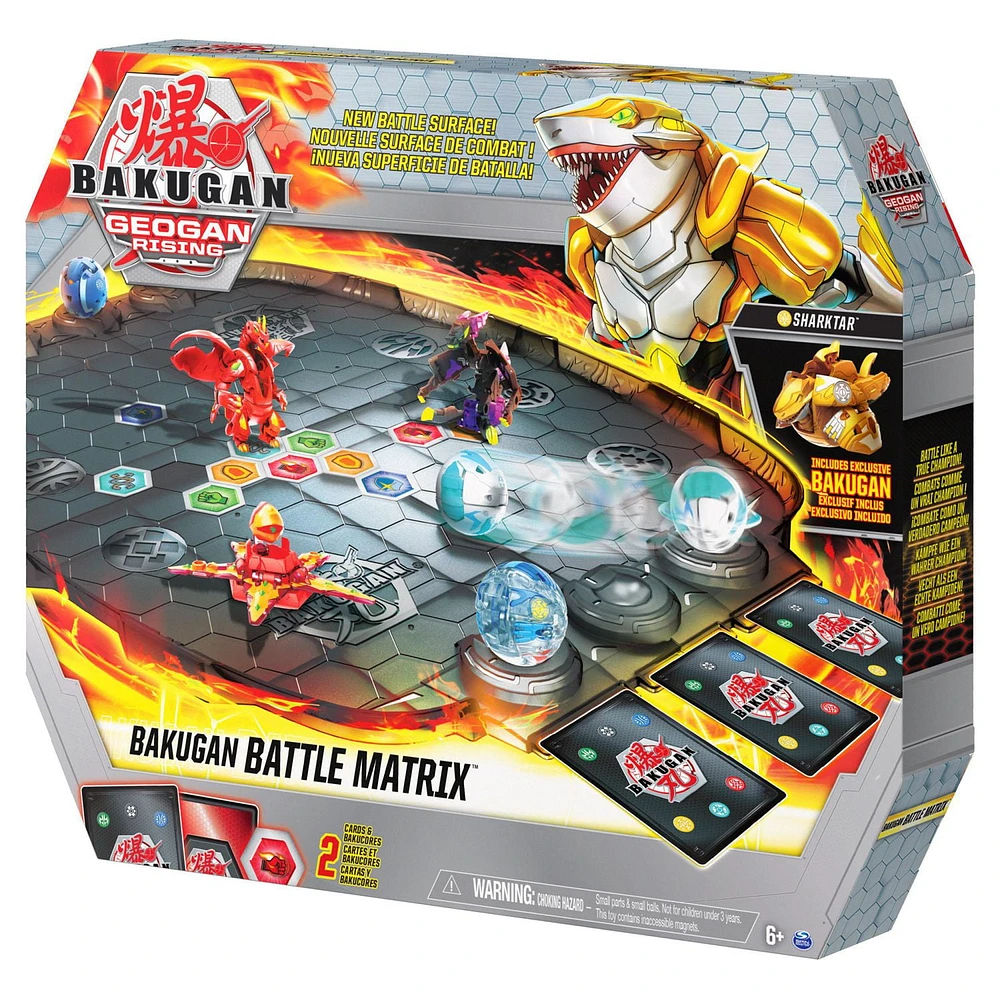 Bakugan Battle Matrix, Deluxe Game Board with Exclusive Gold Sharktar Bakugan, for Kids Aged 6 and up