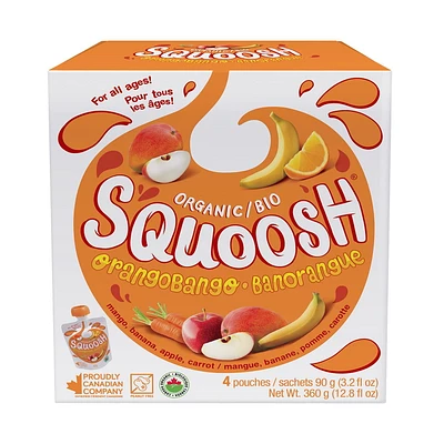 Squoosh Orangobango, On-the-Go Snack (4 x 90g)