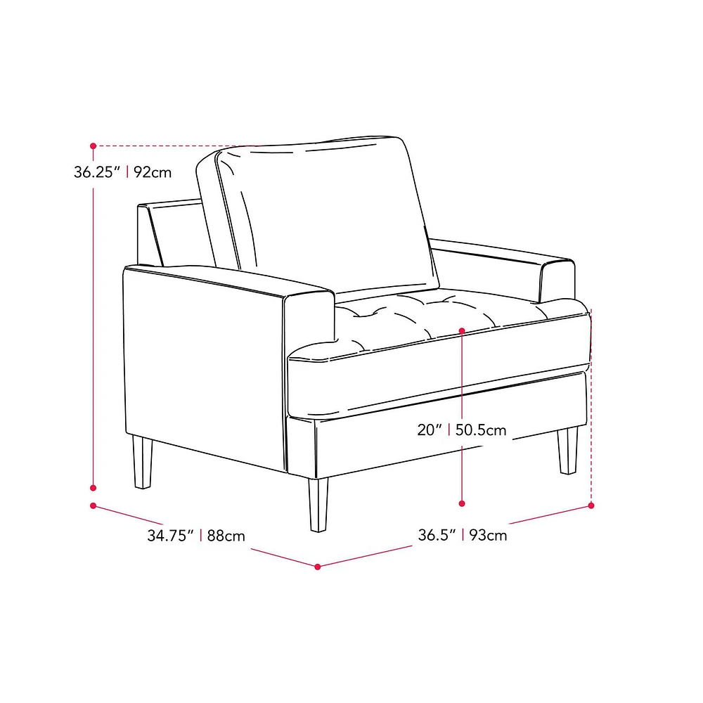 Madelyn High-Grade Fabric Mi-Century Modern Armchair