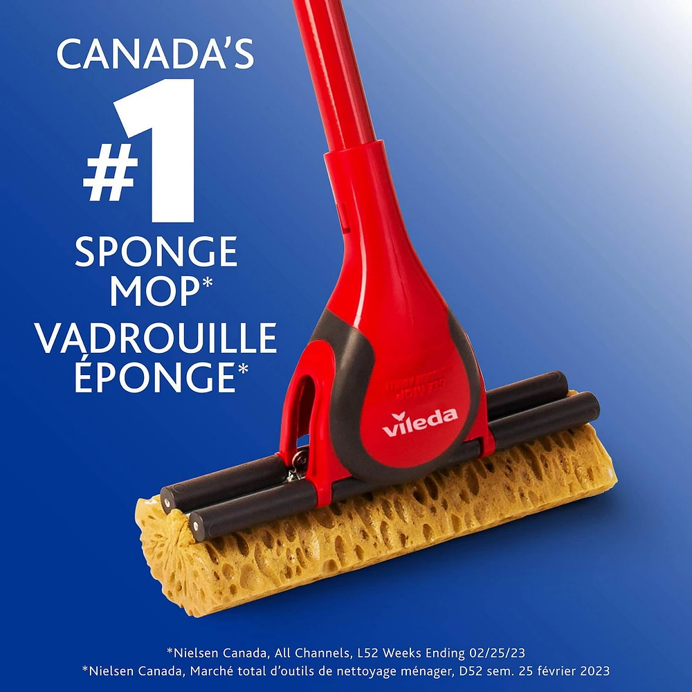 Vileda Bee Mop Classic - Sponge Roller Mop, easy to wring, 1 Piece