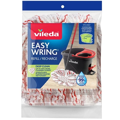 Vileda EasyWring Deep Clean Mop Head Replacement Refill, 40% more cleaning power