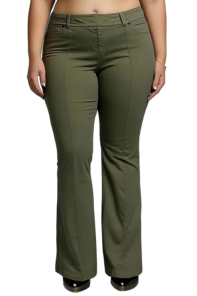 Frankie & Stella ™ Pantalon large à taille haute pour femme PLUS-Olive
