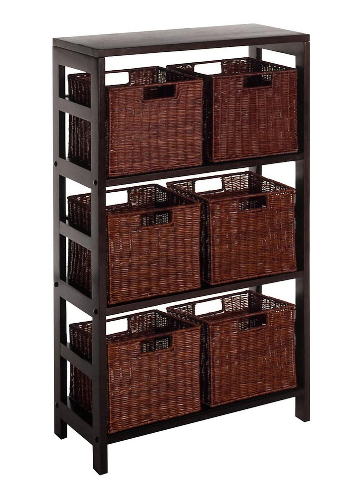 Winsome 7pc Leo Shelf with 6 Small Baskets, Item 92610