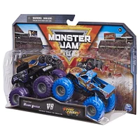 Monster Jam, Official Mohawk Warrior Vs. Stone Crusher Die-Cast Monster Trucks, 1:64 Scale, Kids Toys for Boys Ages 3 and up