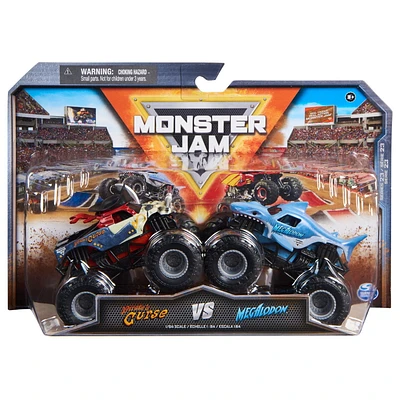 Monster Jam, Official Pirate’s Curse Vs. Megalodon Die-Cast Monster Trucks, 1:64 Scale, Kids Toys for Boys Ages 3 and up