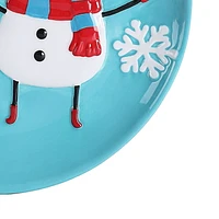 Holiday Time Snowman Appetizer Plate